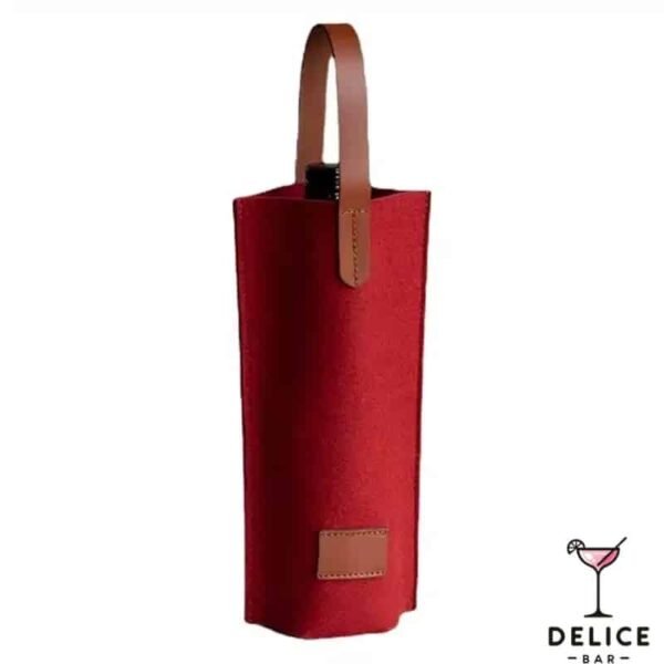 Sac à bouteille de vin en tissus rouge
