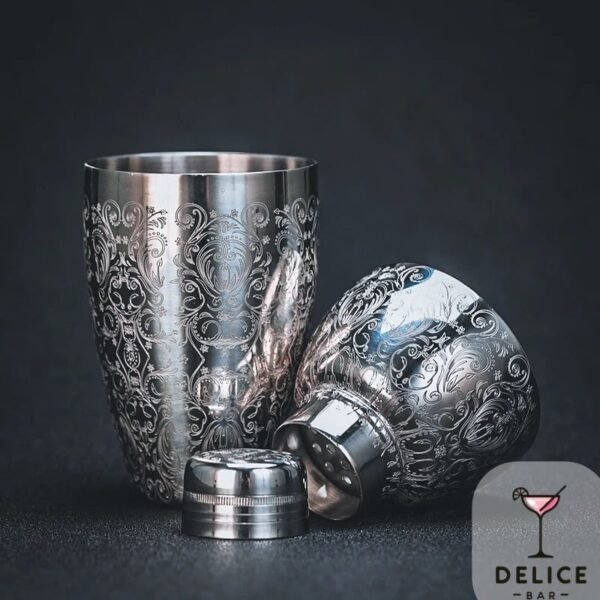 Shaker vintage à motifs argentés – Image 3