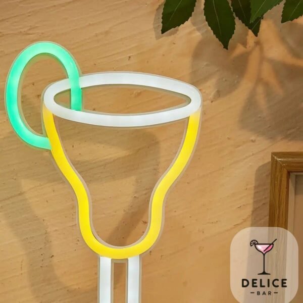 Neon pour bar verre cocktail – Image 2