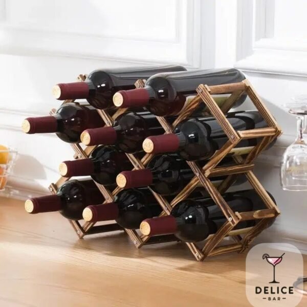 Porte bouteille de vin en bois – Image 3