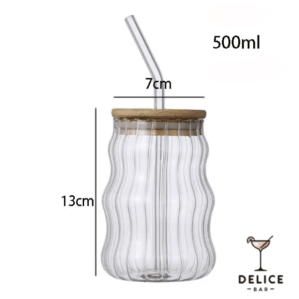 Gobelet en verre avec paille – Image 3