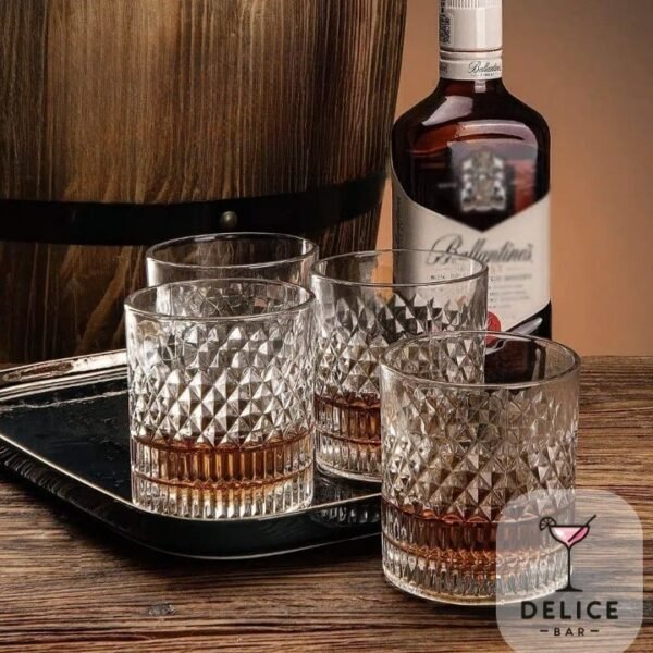 Verre à whisky motifs losanges et stries – Image 2
