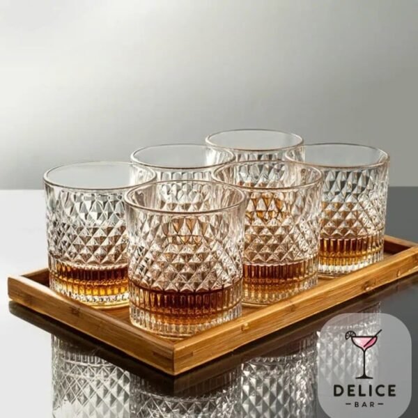 Verre à whisky motifs losanges et stries – Image 3