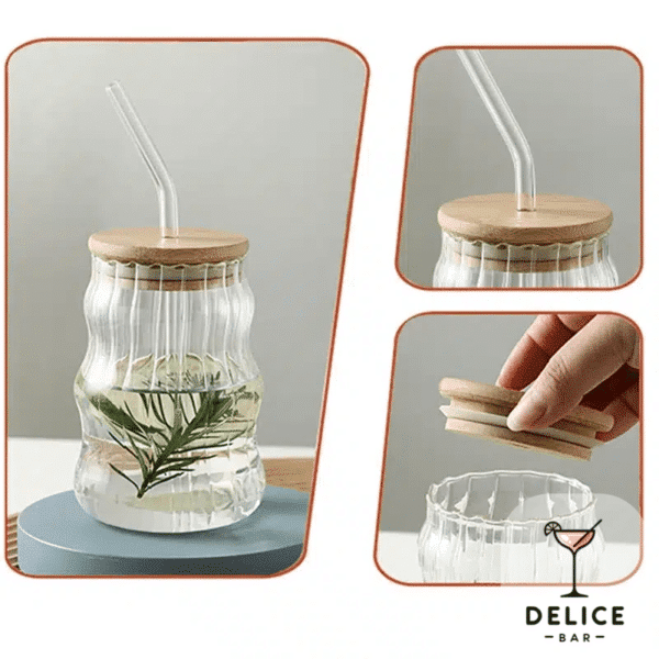 Gobelet en verre avec paille – Image 4
