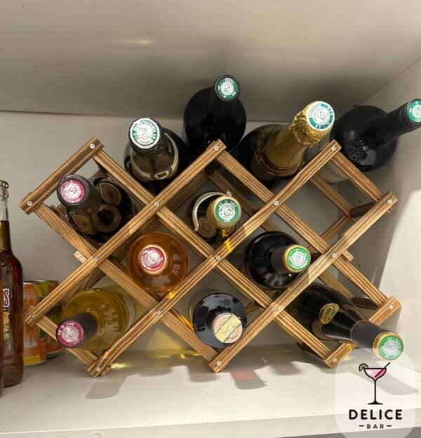 Porte bouteille de vin en bois – Image 2