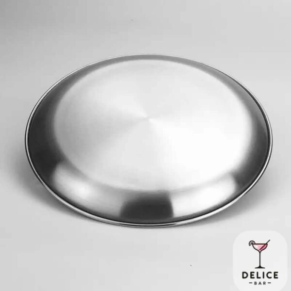 Assiette argentée en inox x4 – Image 2