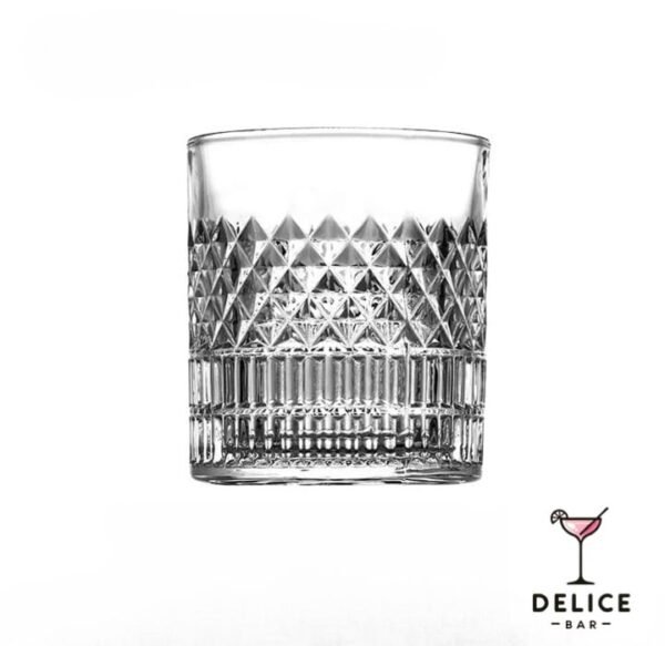 Verre à whisky motifs losanges et stries