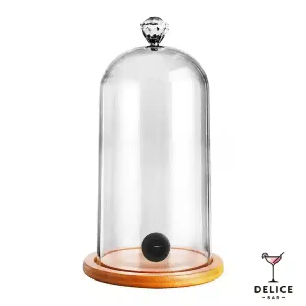 Cloche en plastique socle en bois