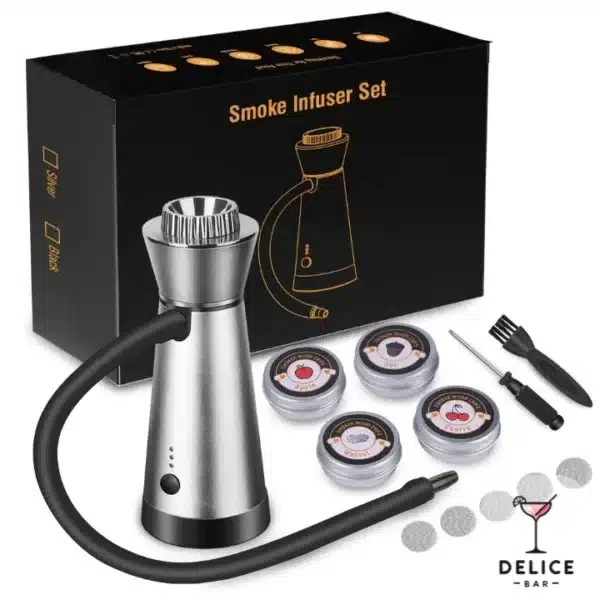 Kit fumoir electrique a cocktail 3 vitesses - gris