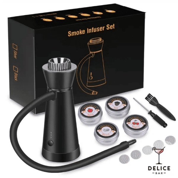 Kit fumoir electrique a cocktail 3 vitesses - noir