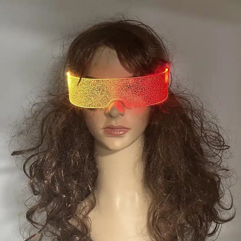 Lunettes néon LED effet pailleté - clubbing 9
