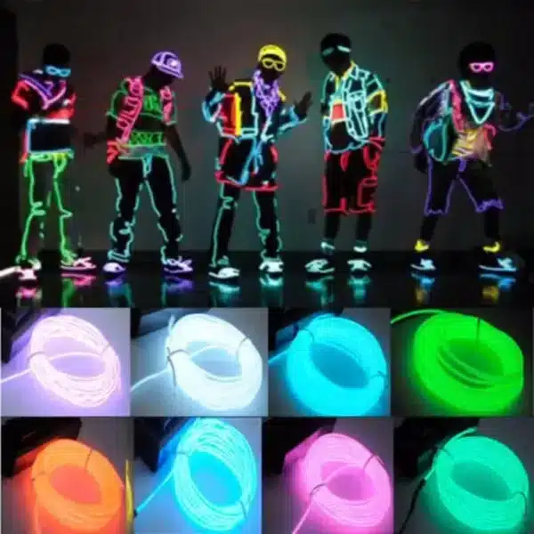Fil LED néon 3m - pour costumes, déco et soirées 1