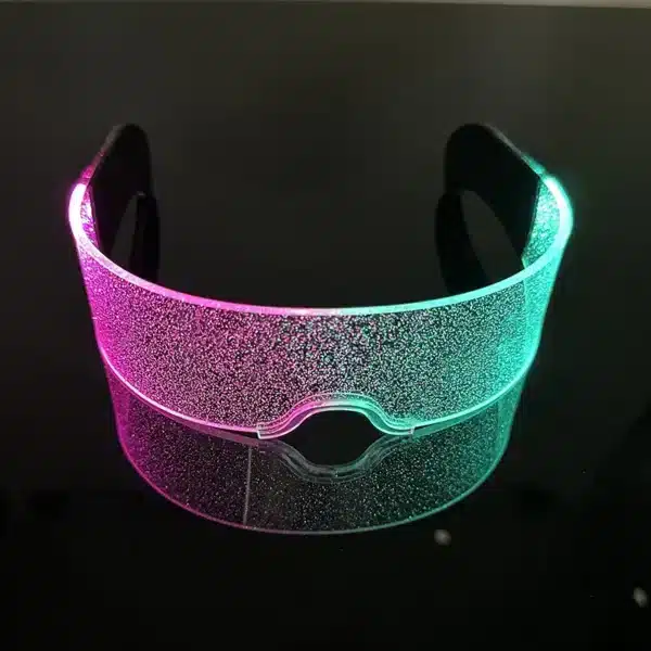 Lunettes néon LED effet pailleté - clubbing 10