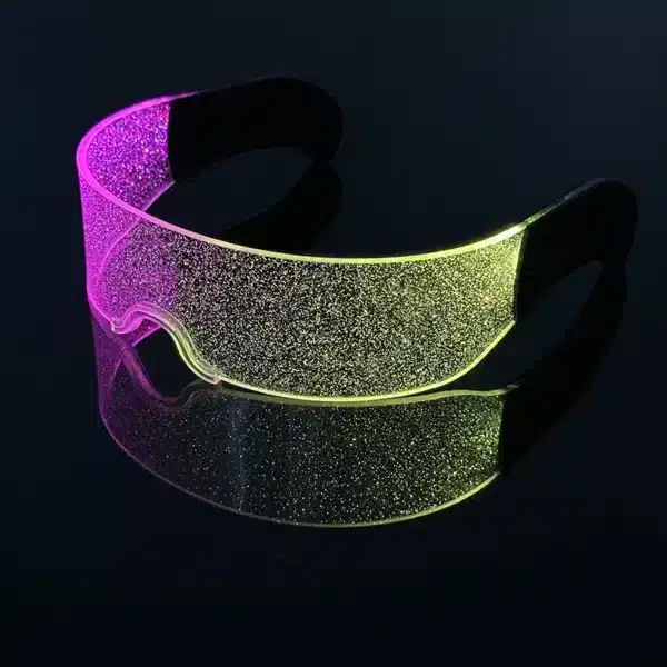 Lunettes néon LED effet pailleté - clubbing 5