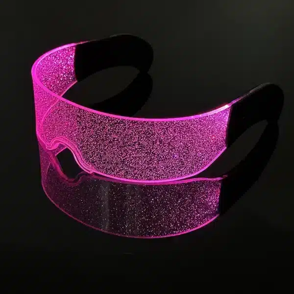 Lunettes néon LED effet pailleté - clubbing 1