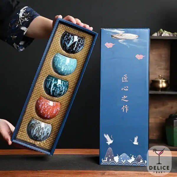 Set de tasse a thé japonaise Tenmoku – Image 4