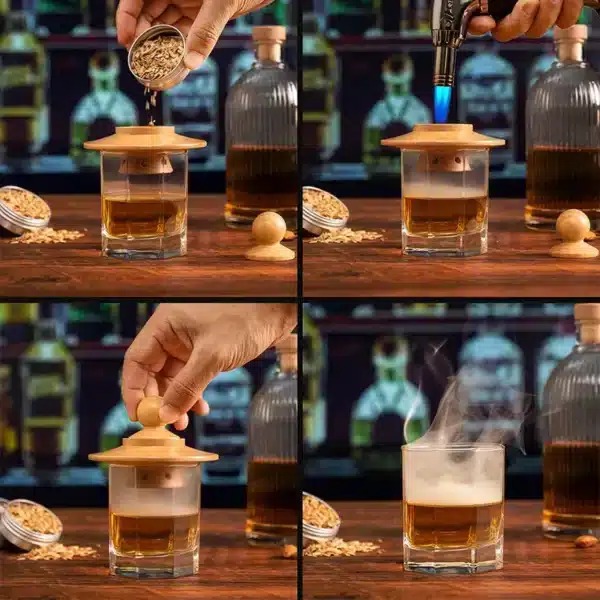 Kit fumoir pagode + 6 arômes en copeaux pour cocktails 3