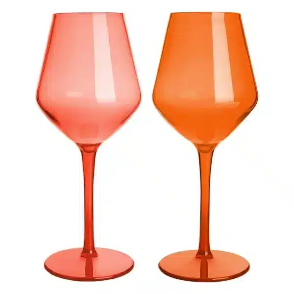 Coffret 6 verres à vin colorés en plastique 10