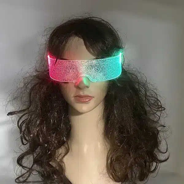 Lunettes néon LED effet pailleté - clubbing 8