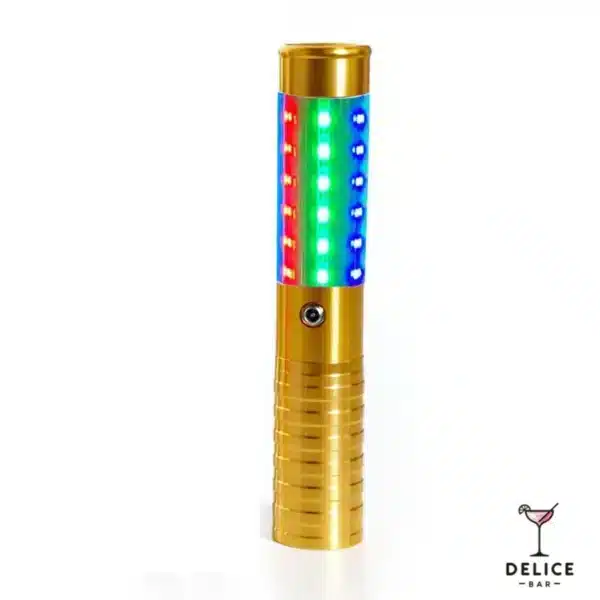 Bâton Led bouteille 23 cm or - Lumière RGB
