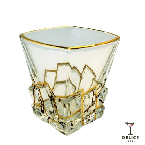 Verre à whisky cristal doré structure grillagée