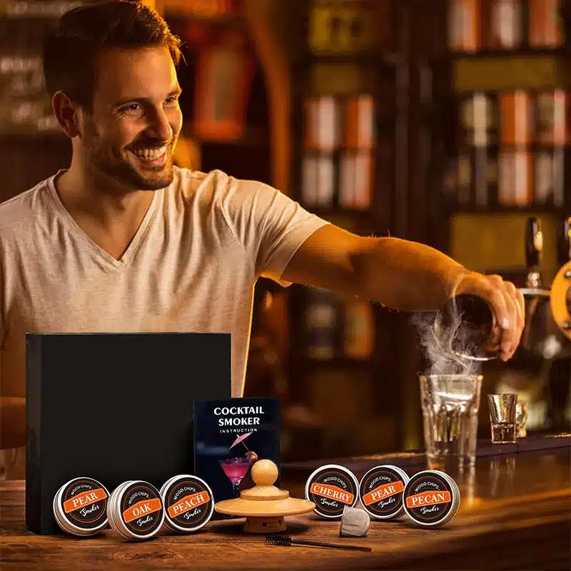 Kit fumoir pagode + 6 arômes en copeaux pour cocktails 6