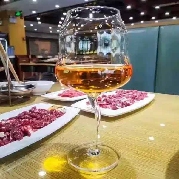 Verre à cocktail 450ml design fantaisie ondulé - rose bonbon 6