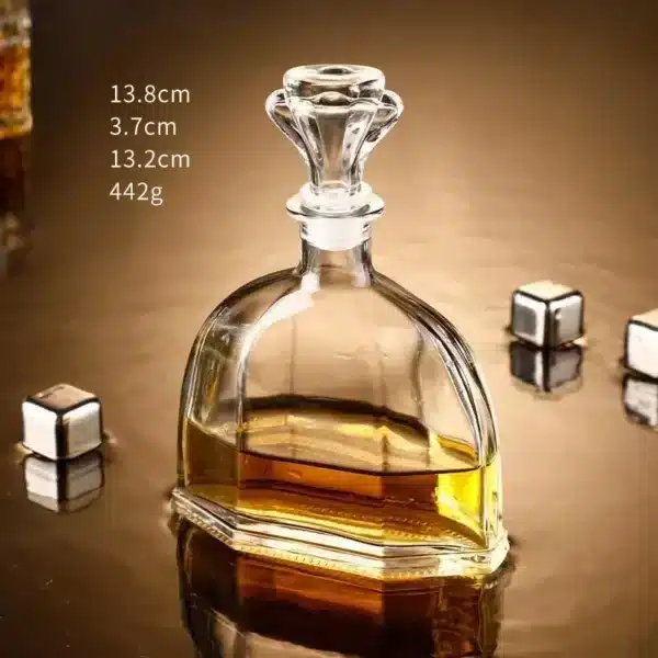 Bouteille apothicaire verre rainuré avec bouchon bois naturel 14