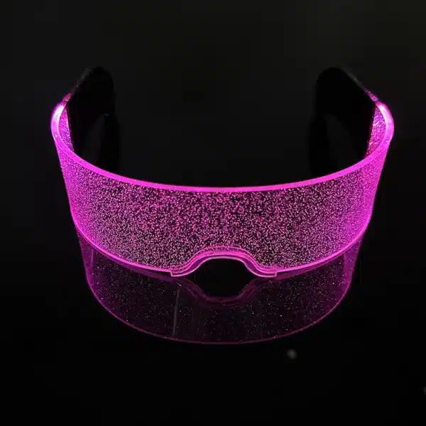 Lunettes néon LED effet pailleté - clubbing 13