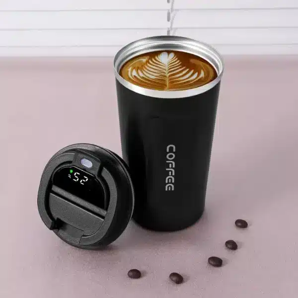 Tasse thermos café affichage LED avec anse 14