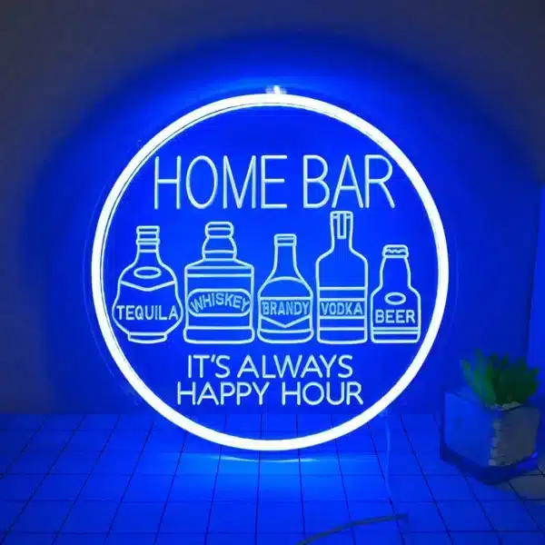 Néon rond Spiritueux – Happy Hour 1