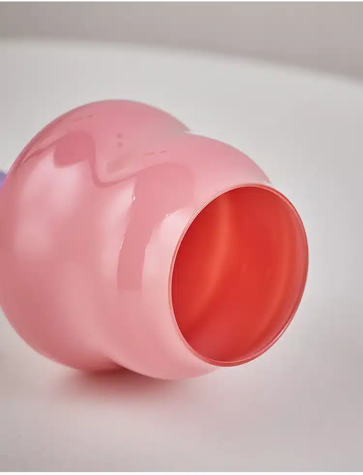 Verre à cocktail 450ml design fantaisie ondulé - rose bonbon 11