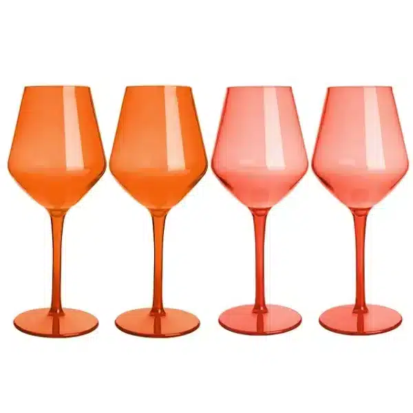Coffret 6 verres à vin colorés en plastique 16