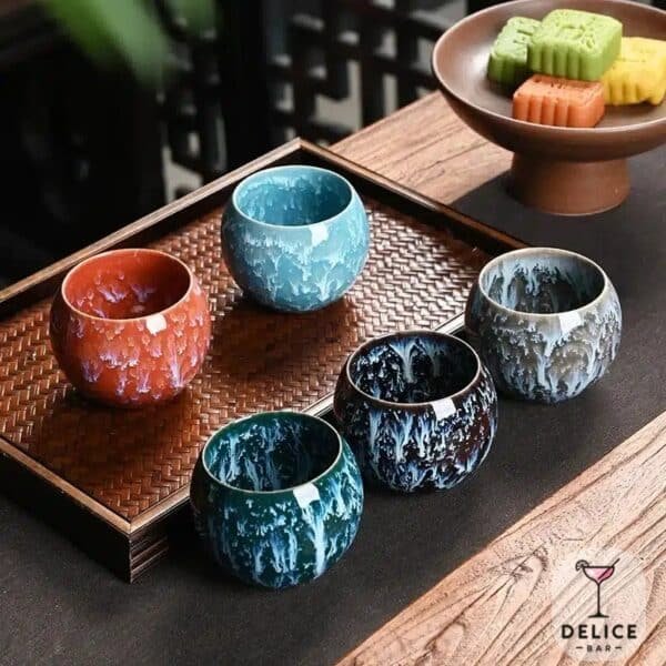 Set de tasse a thé japonaise Tenmoku – Image 2