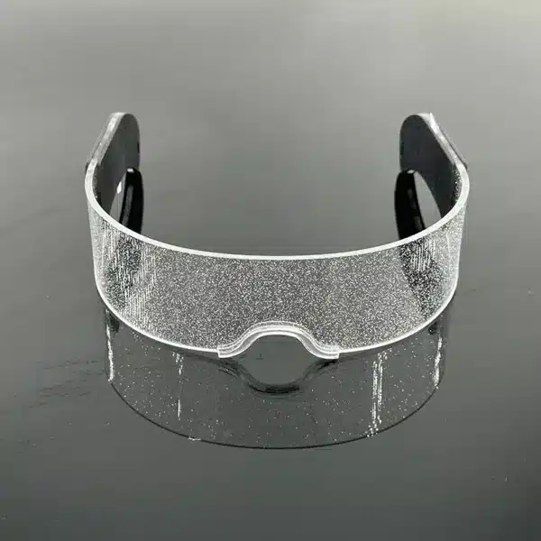 Lunettes néon LED effet pailleté - clubbing 4