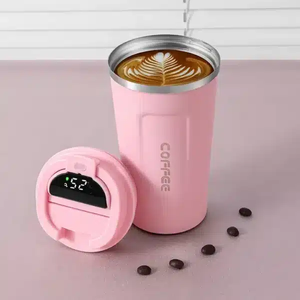 Tasse thermos café affichage LED avec anse 10