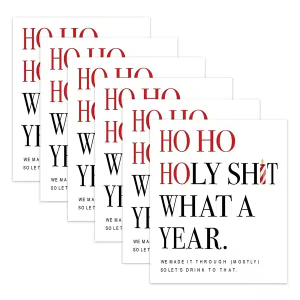 Etiquettes bouteille de vin humoristique Noel x6 6