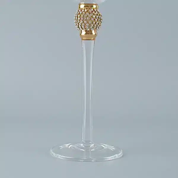 Verre à vin liseré or et pied strass 4