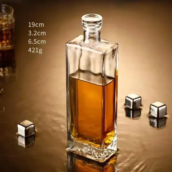 Bouteille apothicaire verre rainuré avec bouchon bois naturel 12
