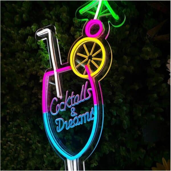 Enseigne Néon – Verre Cocktails & Dreams – Image 3