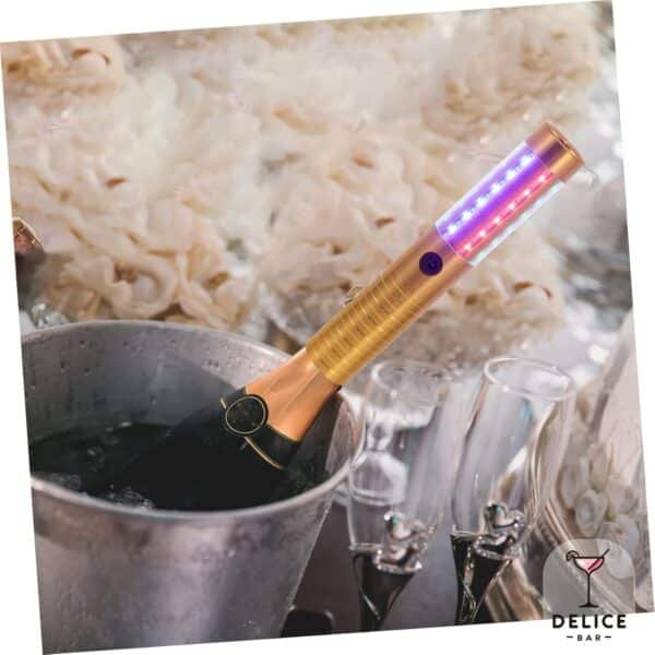 Bâton Led bouteille 23 cm or - Lumière RGB – Image 2