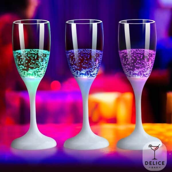 Verres lumineux à champagne LED x6 – Image 4