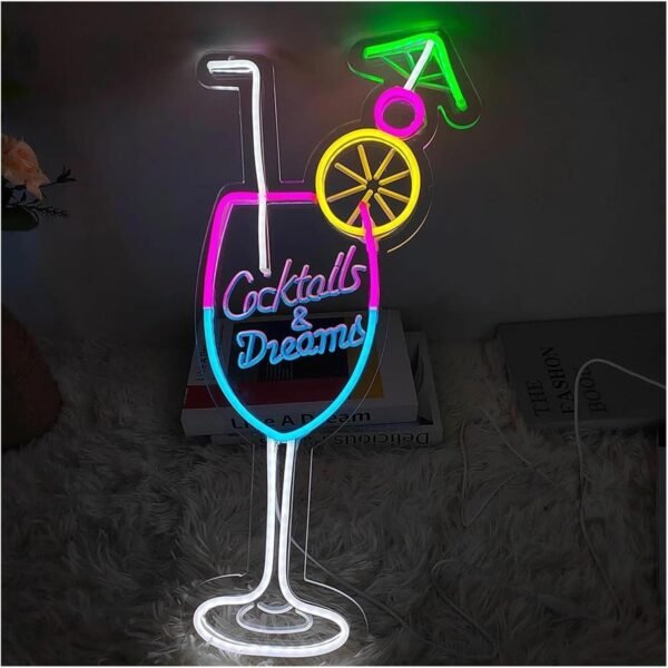 Enseigne Néon – Verre Cocktails & Dreams – Image 4