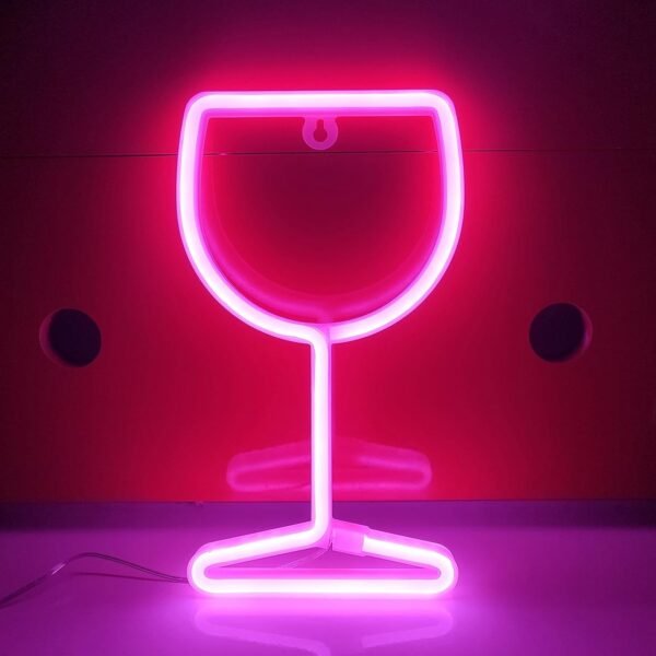 Néon verre rose