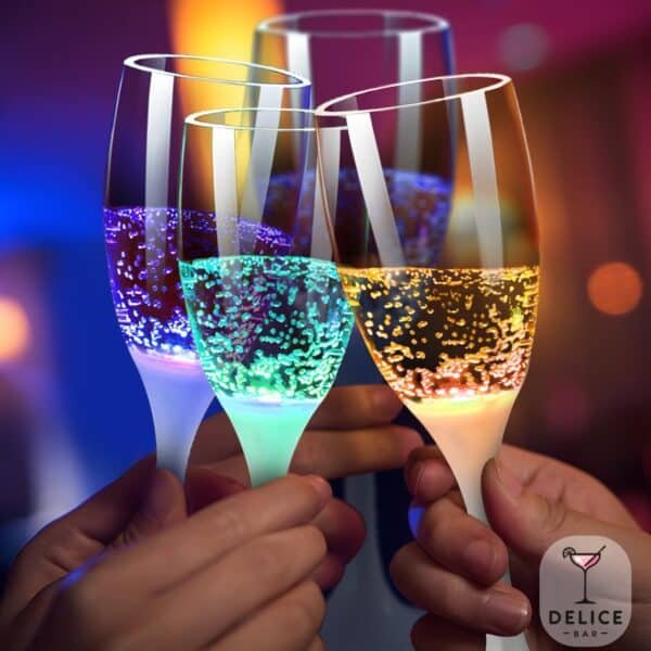 Verres lumineux à champagne LED x6 – Image 3
