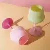 Verre à cocktail 450ml design fantaisie ondulé - rose bonbon 4