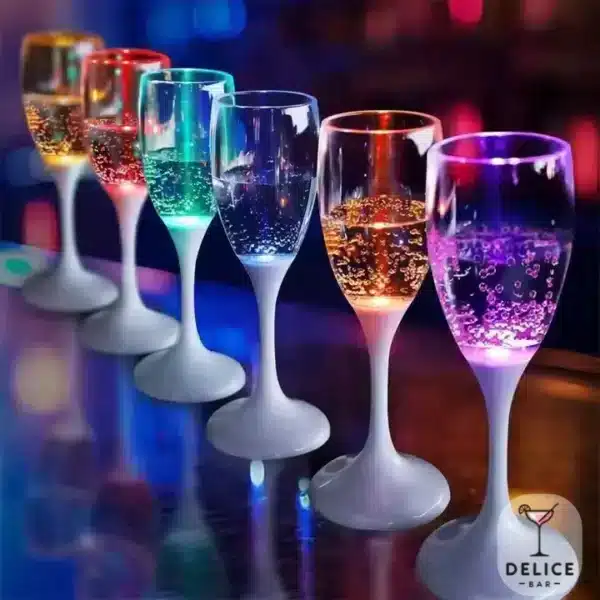 Verres lumineux à champagne LED x6 – Image 2