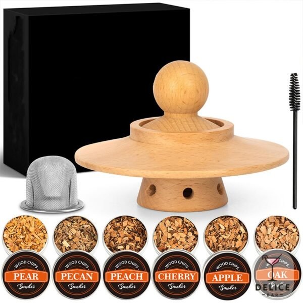 Kit fumoir pagode + 6 arômes en copeaux pour cocktails