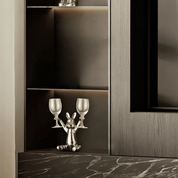 Porte-verres design lapin argenté – Image 2