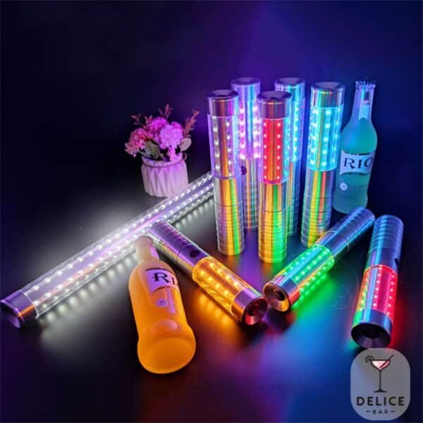 Bâton Led bouteille 23 cm argent- Lumière Colorée – Image 3